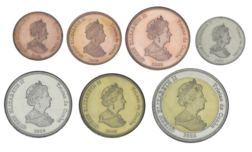 фото Тристан-да-Кунья набор из 7 монет 2008 UNC 0,5, 1, 2, 5, 10, 20, 25 пенсов