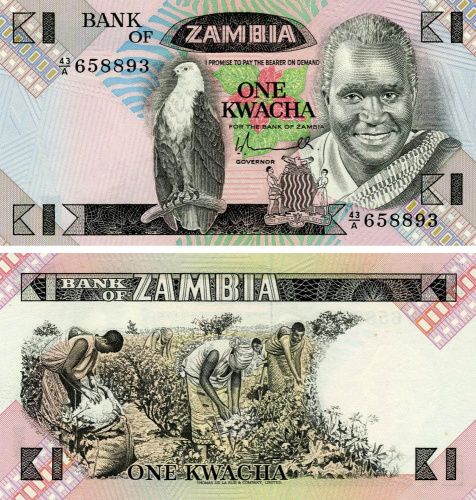 фото Замбия 1 квача 1980 UNC (P23a)