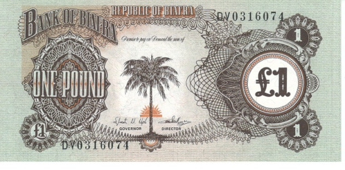 фото Биафра 1 фунт 1968-1969 UNC (P5)