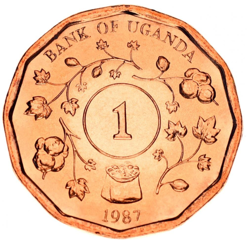 фото Уганда 1 шиллинг 1987 VF-AU (KM#27)