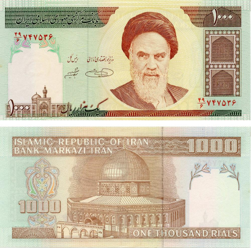 фото Иран 1000 риалов 2007 UNC (P143e)