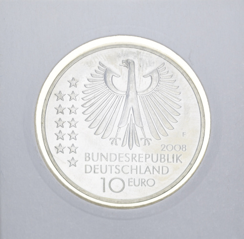 фото Германия 10 евро 2008 «Макс Планк» Серебро UNC