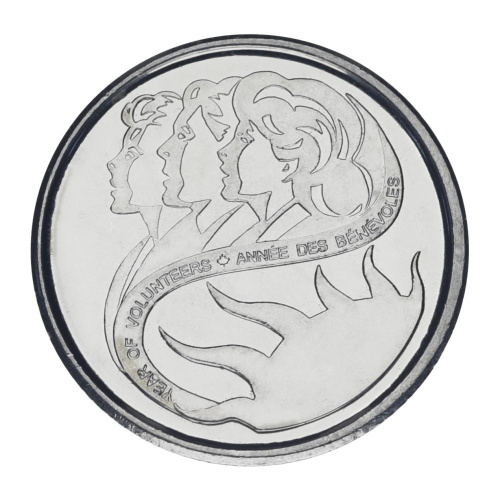 фото Канада 10 центов 2001 UNC Международный год добровольцев