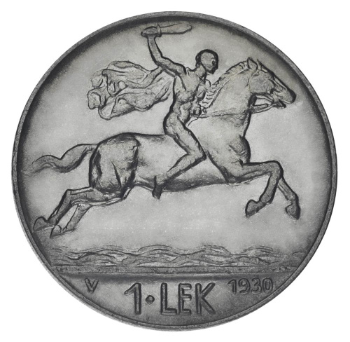 фото Албания 1 лек 1930 F-VF Александр Великий