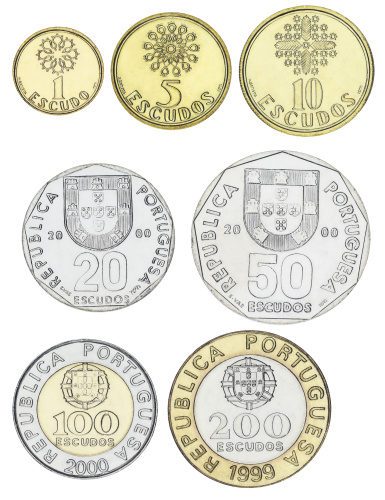 фото Португалия набор из 7 монет 1998-2000 UNC 1, 5, 10, 20, 50, 100, 200 эскудо
