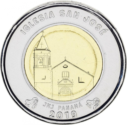 фото Панама 1 бальбоа 2019 Биметалл UNC «Церковь Святого Хосе»