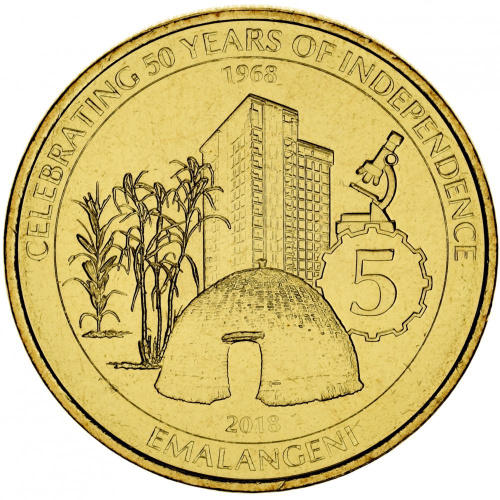фото Свазиленд 5 эмалангени 2018 «50 лет Независимости» UNC