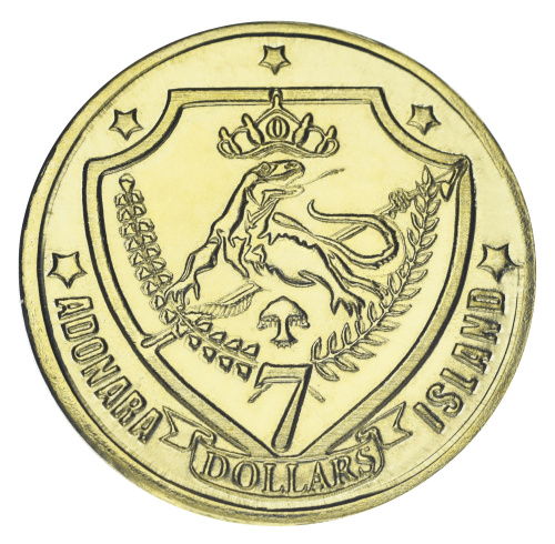 фото Остров Адонара 7 долларов 2025 UNC Индонезия Динозавр - Авимим