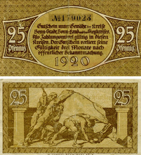 фото Германия Нотгельд  25 пфеннигов 1920 F-VF Кёльн