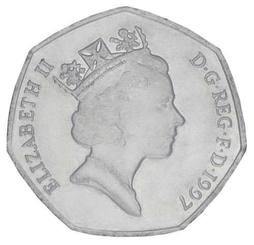 фото Великобритания 50 пенсов 1997 AU-UNC
