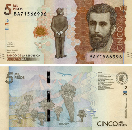 фото Колумбия 5000 песо 2022 UNC (P459)