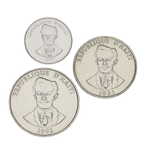 фото Гаити набор из 3 монет 1991-1997 UNC 5, 20, 50 сантимов