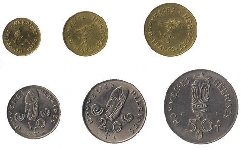 фото Новые Гебриды набор из 6 монет 1972-1978 VF