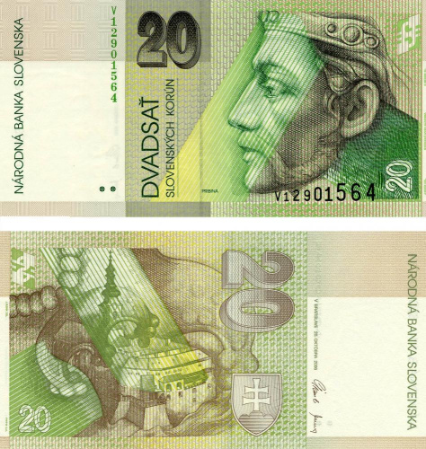 фото Словакия 20 крон 2006 UNC (P20g)