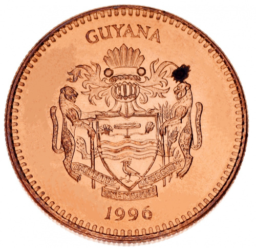 фото Гайана набор из 7 монет 1978-2013 AU-UNC 1, 5, 10, 25 центов, 1, 5, 10 долларов