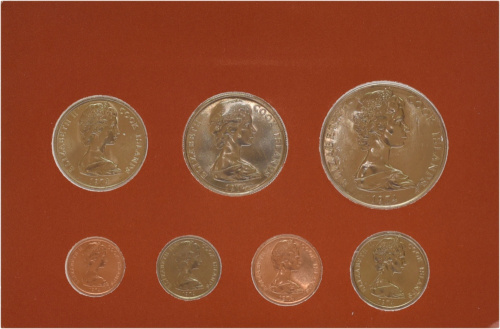 фото Острова Кука набор монет 1974 UNC 1, 2, 5, 10, 20, 50 центов, 1 доллар. 7 монет