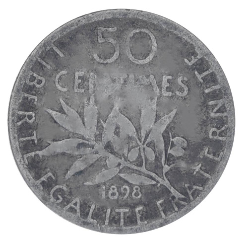 фото Франция 50 сантим 1898 Серебро F-VF
