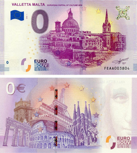 фото Мальта 0 ЕВРО 2018 UNC город Валлетта