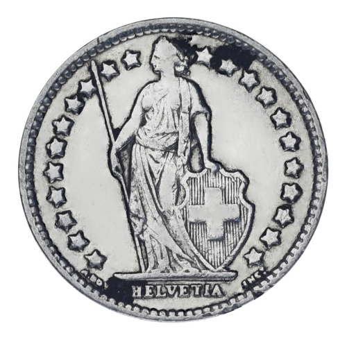 фото Швейцария 1/2 франка 1942 Серебро F-VF (Ag 835, 2,5 грамма)