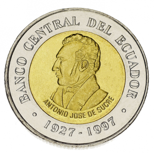 фото Эквадор 100 сукре Биметалл 1997 UNC