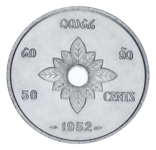 фото Лаос 50 центов 1952 VF-AU