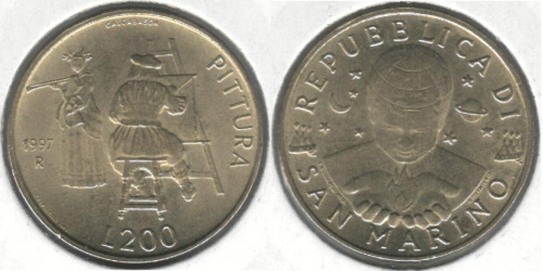 фото Сан-Марино 200 лир 1996 VF (KM#356)