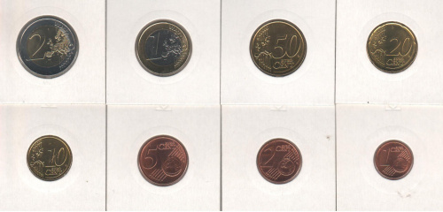 фото Латвия набор из 8 монет евро 2014 UNC 1, 2, 5, 10, 20, 50 евроцентов, 1, 2 евро