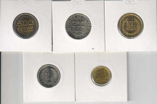 фото Колумбия набор из 5 монет 2012-2015 UNC