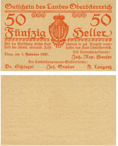 фото Австрия 50 геллеров 1921 UNC (PS121)