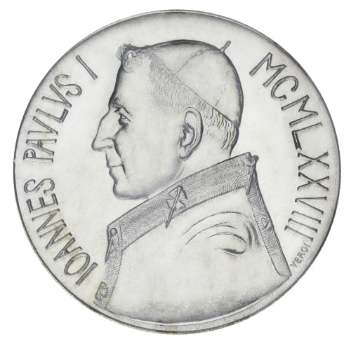 фото Ватикан 1000 лир 1978 Серебро UNC Римский папа - Иоанн Павел I (Ag 835, 14,6 грамм)