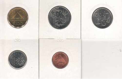 фото Вануату набор из 5 монет 2015 UNC 5, 10, 20, 50, 100 вату