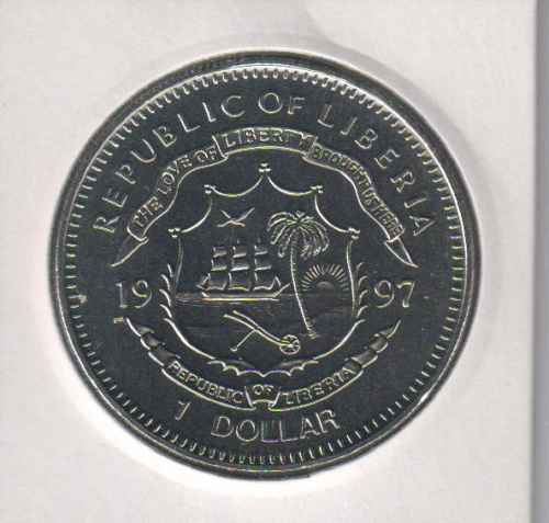 фото Либерия 1 доллар 1997 «Гибель Принцессы Дианы» UNC