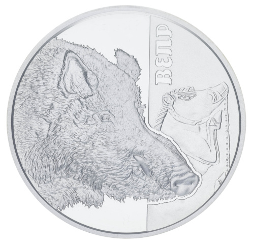 фото Украина 5 гривен 2018 Серебро UNC Вепр (Кабан) (Ag 925, пол-унции, 15,55 грамм)