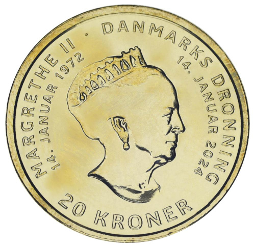 фото Дания 20 крон 2024 UNC Памятная - Отречение королевы Маргрет II