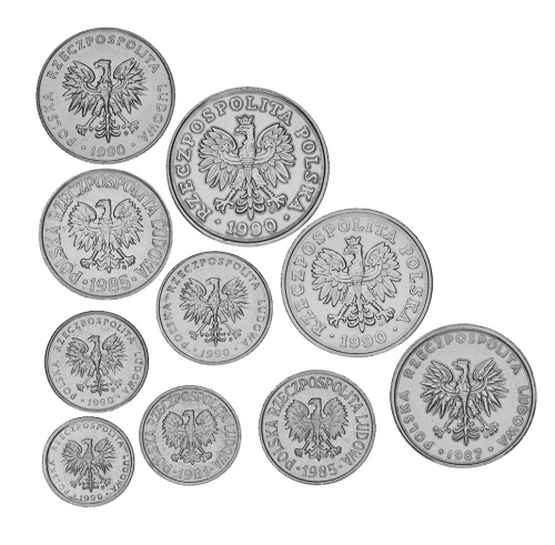 фото Польша набор из 10 монет 1981-1990 AU-UNC 10, 20, 50 грош, 1, 2, 5, 10, 20, 50, 100 злотых
