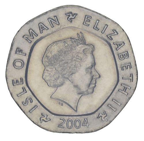 фото Остров Мэн 20 пенсов 2004 UNC Замок Rushen Clock