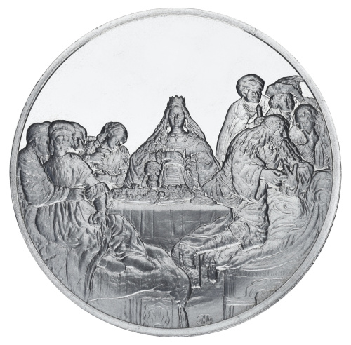 фото США Памятная медаль 1972-1976 Серебро Proof Рембрандт - Свадьба Самсона (Ag 925, 67 грамм)