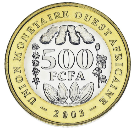 фото Западная Африка 500 франков 2003 Биметалл UNC