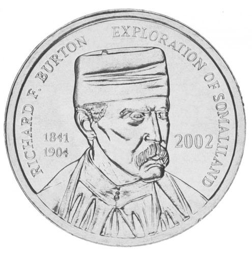 фото Сомалиленд 5 шиллингов 2002 UNC Писатель Ричард Бертон
