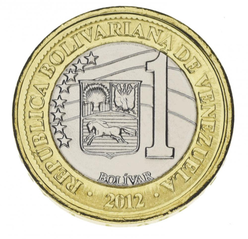 фото Венесуэла 1 боливар 2012 Биметалл UNC