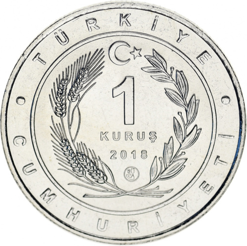 фото Турция 1 куруш 2018 UNC «Птицы Турции - Савка»