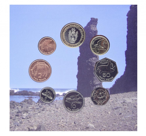 фото Остров Святой Елены набор из 8 монет 2003-2006 UNC 1 пенни, 2, 5, 10, 20, 50 пенсов, 1, 2 фунта