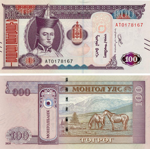 фото Монголия 100 тугриков 2020 UNC (Pnew)