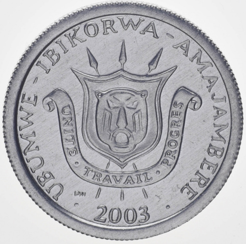 фото Бурунди 1 франк 2003 XF (KM#19)