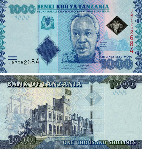 фото Танзания 1000 шиллингов 2019 UNC (P41с)