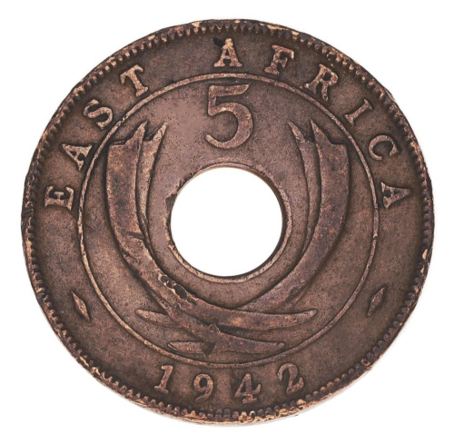фото Британская Восточная Африка 5 центов 1942 F-VF