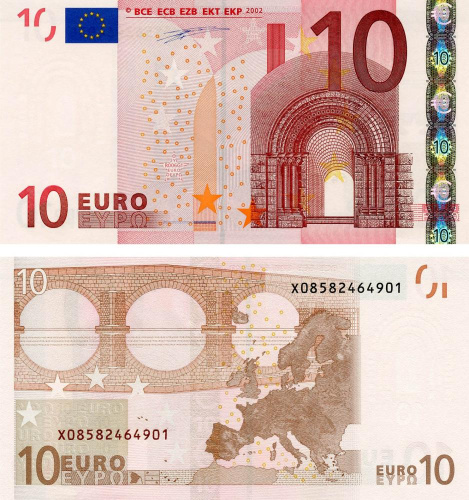 фото Германия 10 евро 2002 Х R005 Дуйзенберг UNC