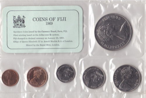 фото Фиджи набор из 6 монет 1969 UNC