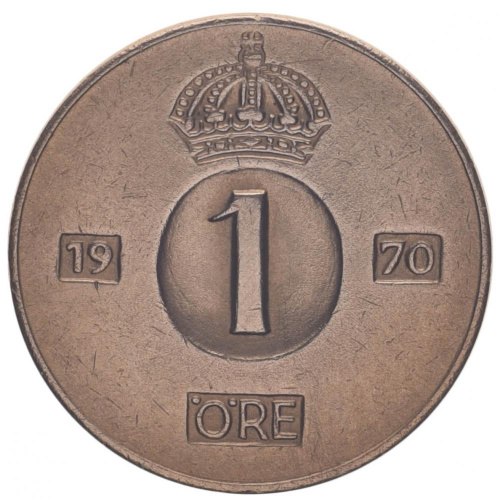 фото Швеция 1 эре 1970 G-VG (KM#820)