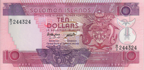 фото Соломоновы острова 10 долларов 1986 UNC (P15)